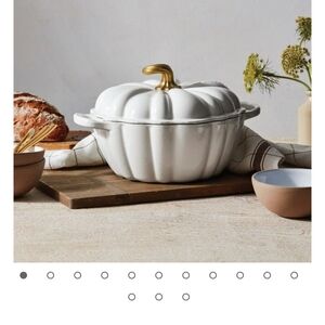 Le Creuset Cream Pumpkin Casserole with Gold Handle